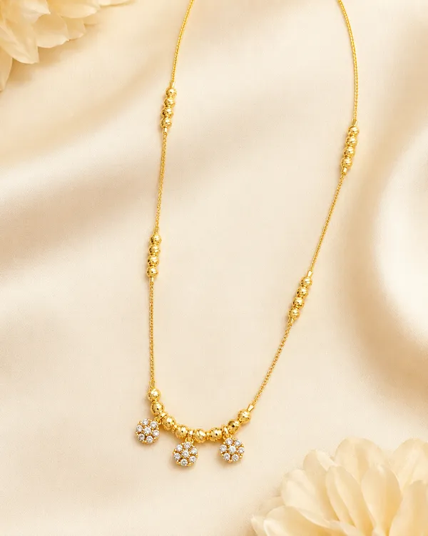 Micro_Gold_Plated_AD_Diamond_Studded_Triple_Floral_Drop_Ball_Chain_Necklace_for_Women_|_Elegant_Daily_Wear_Designer_Chain