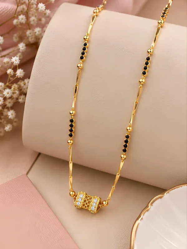 Micro_Gold_Plated_Black_Beads_Designer_Cylindrical_Pendant_Mangalsutra_Necklace