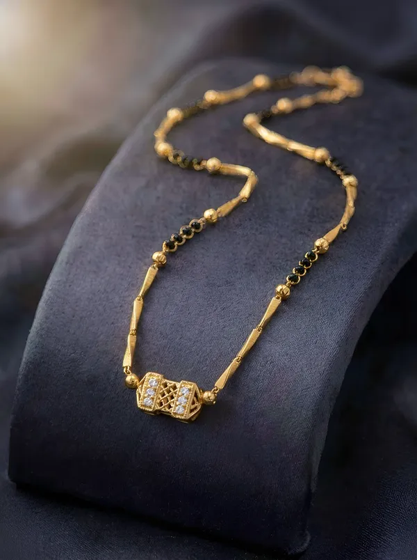 Micro_Gold_Plated_Black_Beads_Designer_Cylindrical_Pendant_Mangalsutra_Necklace