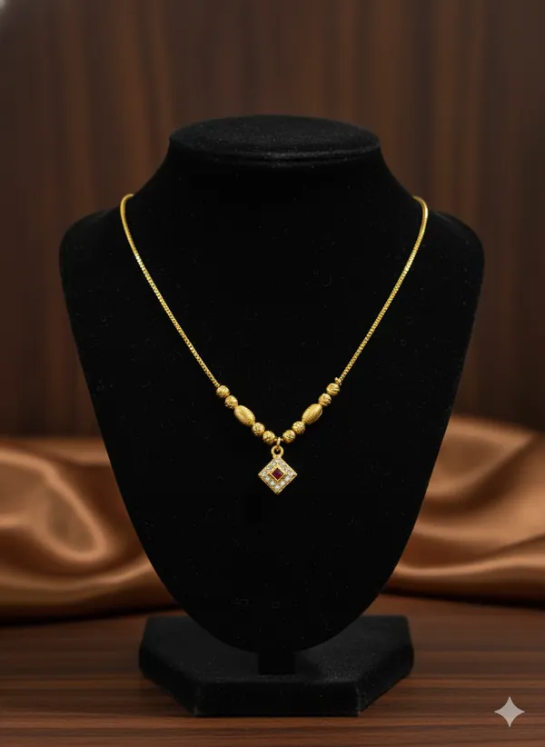 Micro_Gold_Plated_Beaded_Chain_with_Square_AD_Stone_Pendant_for_Women