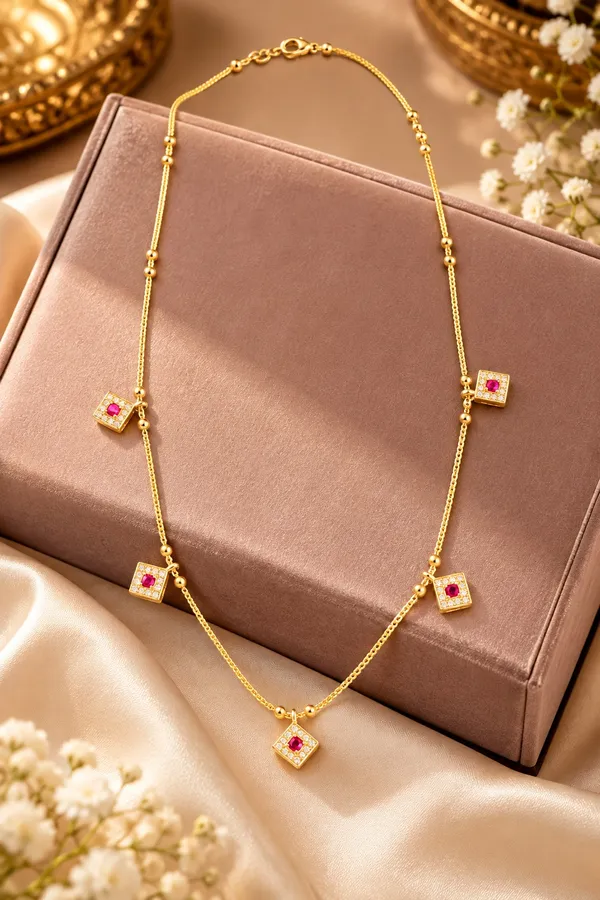 Micro_Gold_Plated_Ruby_Stone_Studded_Square_Designer_Necklace