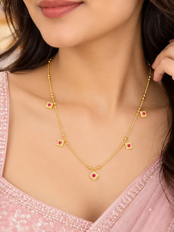 Micro_Gold_Plated_Ruby_Stone_Studded_Square_Designer_Necklace