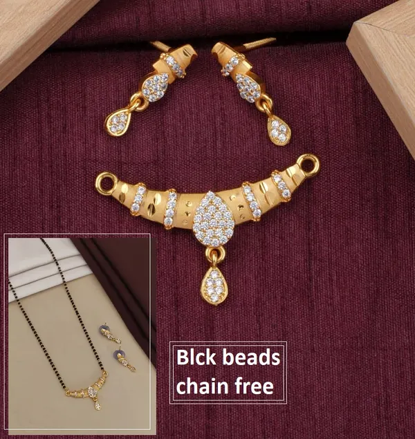 Teardrop_Design_Micro_Gold_Plated_And_Diamond__18_iches_mangalsutra