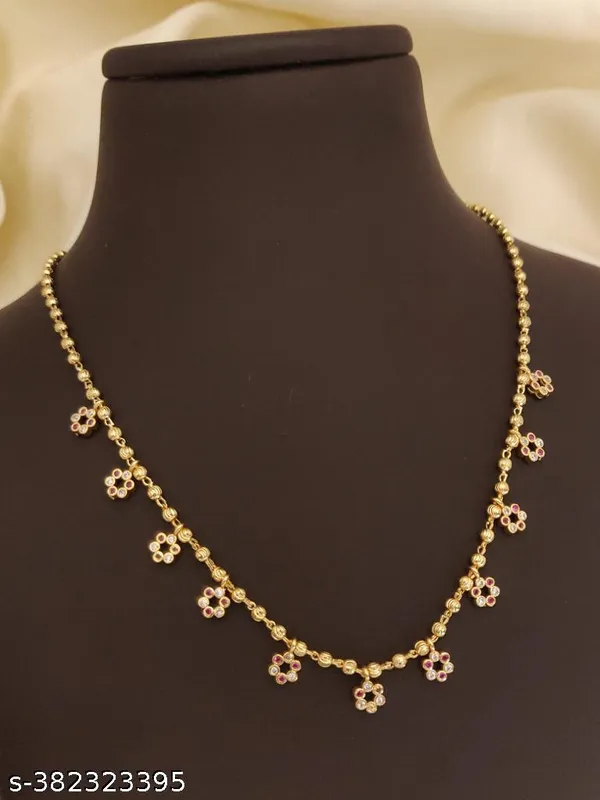 New_Designer_Premium_Quality_High_Gold_Plated_And_Diamond_Fancy_Chain_For_Girls