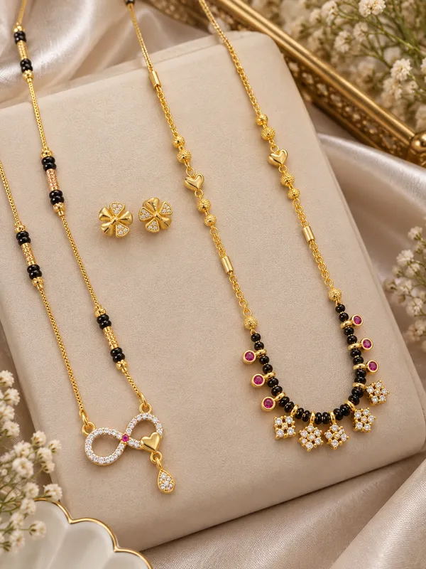 Premium_Gold_Plated_AD_Diamond_Studded_Double_Mangalsutra_&_Earrings_Set_with_Heart_&_Floral_Design