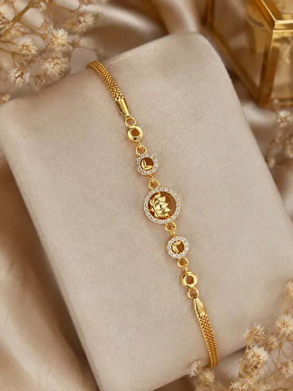 Premium_Gold_Plated_AD_Diamond_Studded_Lotus_Design_Bracelet