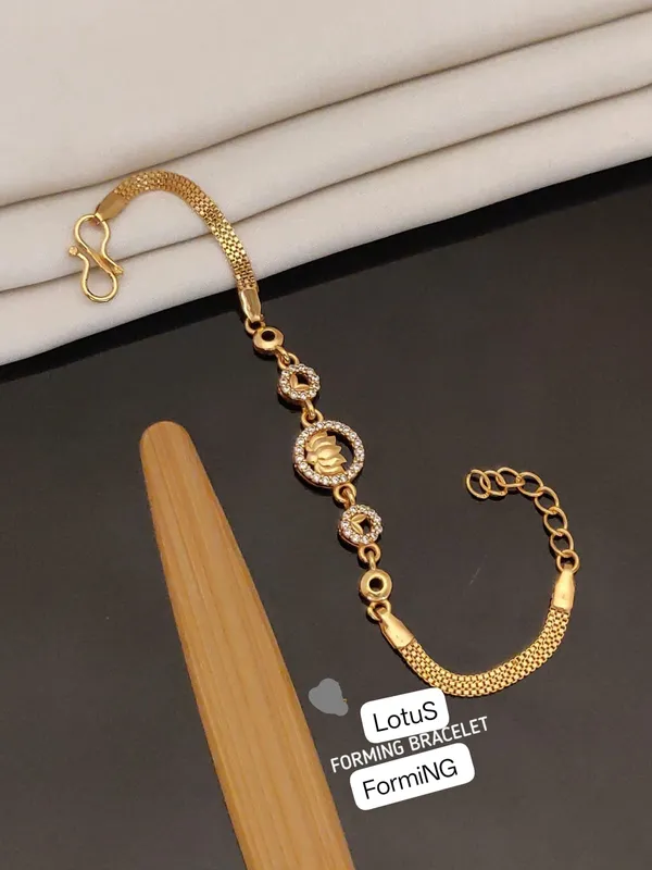 Premium_Gold_Plated_AD_Diamond_Studded_Lotus_Design_Bracelet