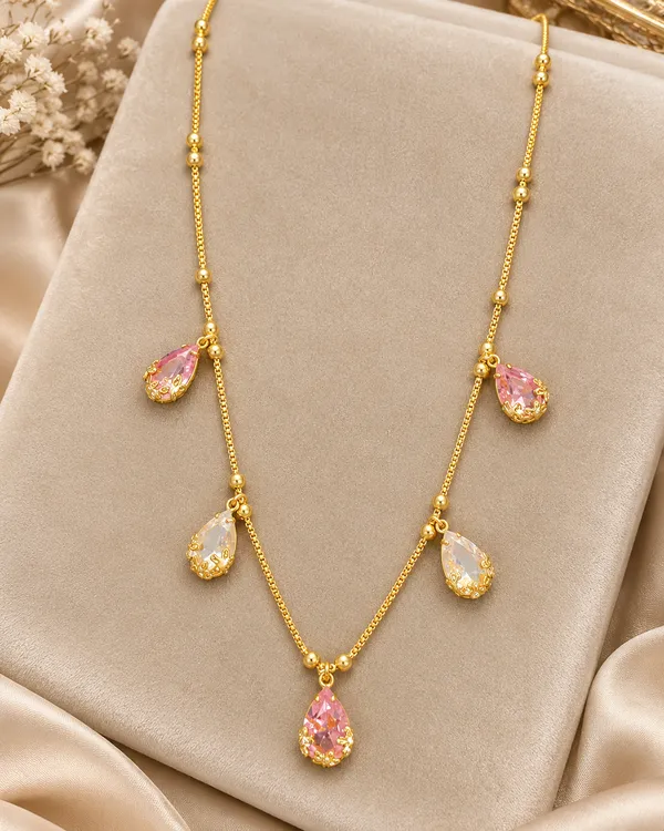 Premium_Gold_Plated_Pink_&_White_Stone_Drop_Fancy_Long_Necklace_for_Women