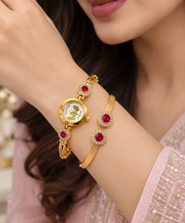 Premium_Gold_Plated_Ruby_Stone_Studded_Designer_Watch_&_Bracelet_Combo_Set_for_Women
