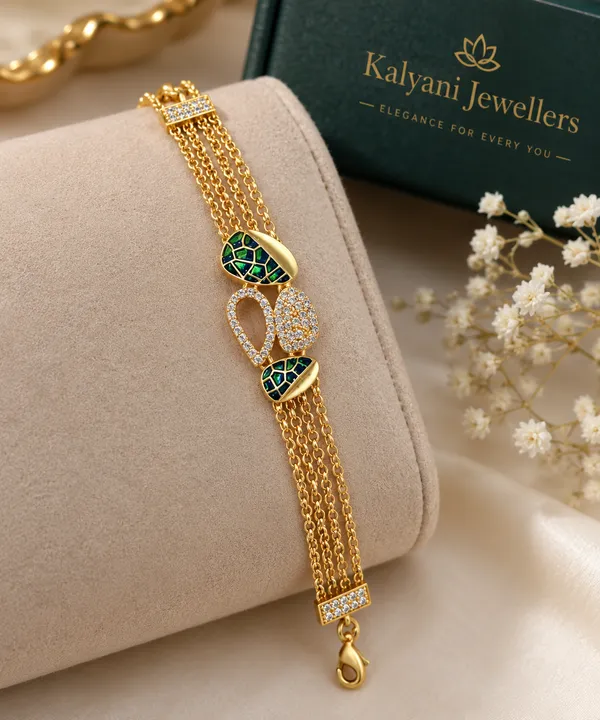 Premium_High_Gold_Plated_AD_Diamond_Studded_Green_Meenakari_Multi-Chain_Designer_Bracelet