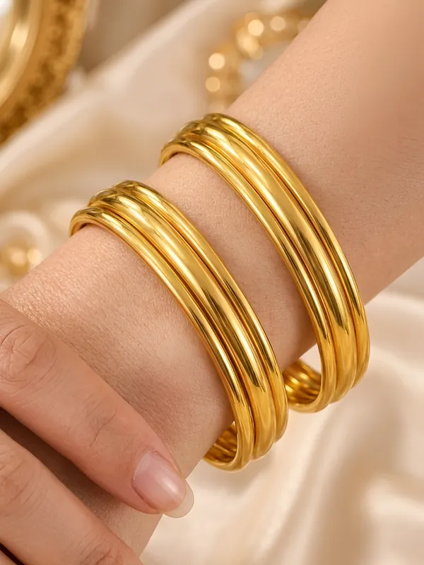 Premium_High_Gold_Plated_Classic_Plain_Bangles_Set_for_Women