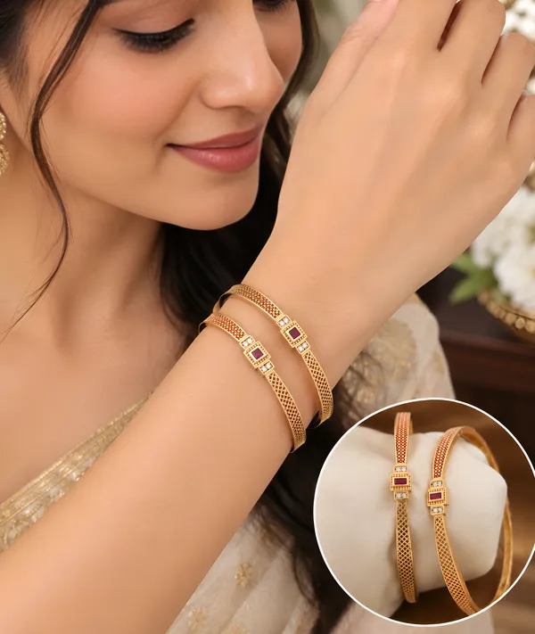Premium_High_Gold_Plated_Ruby_Stone_Studded_Designer_Bangle_Set
