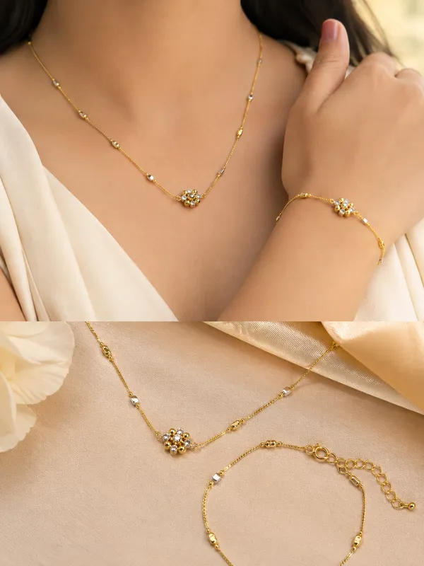 Premium_High_Gold_Plated_Two-Tone_Beaded_Floral_Necklace_&_Bracelet_Combo_Set_for_Women_|_Elegant_Daily_Wear_Jewelry