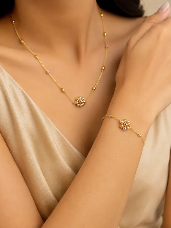 Premium_High_Gold_Plated_Two-Tone_Beaded_Floral_Necklace_&_Bracelet_Combo_Set_for_Women_|_Elegant_Daily_Wear_Jewelry