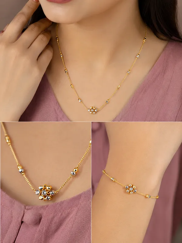 Premium_High_Gold_Plated_Two-Tone_Beaded_Floral_Necklace_&_Bracelet_Combo_Set_for_Women_|_Elegant_Daily_Wear_Jewelry