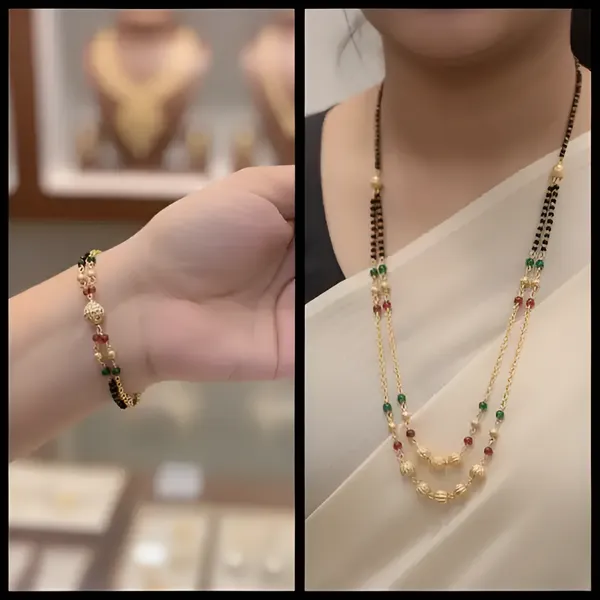 Micro_Gold_Plated_And_Diamond_Studded_18inches__Fancy_Mangalsutra_with_Hand_Mangalsutra
