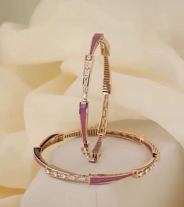 Rose_Gold_Plated_And_Diamond_Meenakari_2_Pcs_Bangles_For_Women