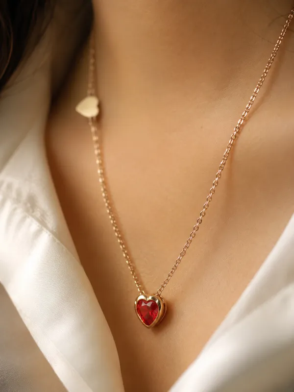 Rose_Gold_Plated_Heart_Shape_Red_Stone_Pendant_Necklace_for_Women
