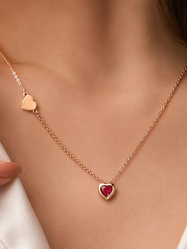 Rose_Gold_Plated_Heart_Shape_Red_Stone_Pendant_Necklace_for_Women