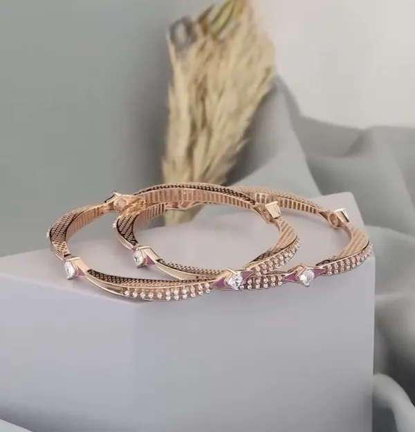Rose_Gold_Plated_And_Diamond_Studded_Fancy_Square-Round_Bangle_Set