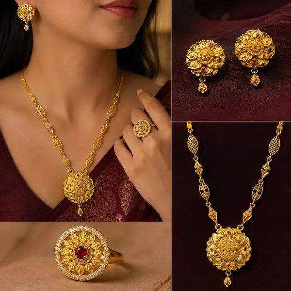 Royal_Floral_Gold-Tone_Necklace_Set_with_Earrings_&_Ring