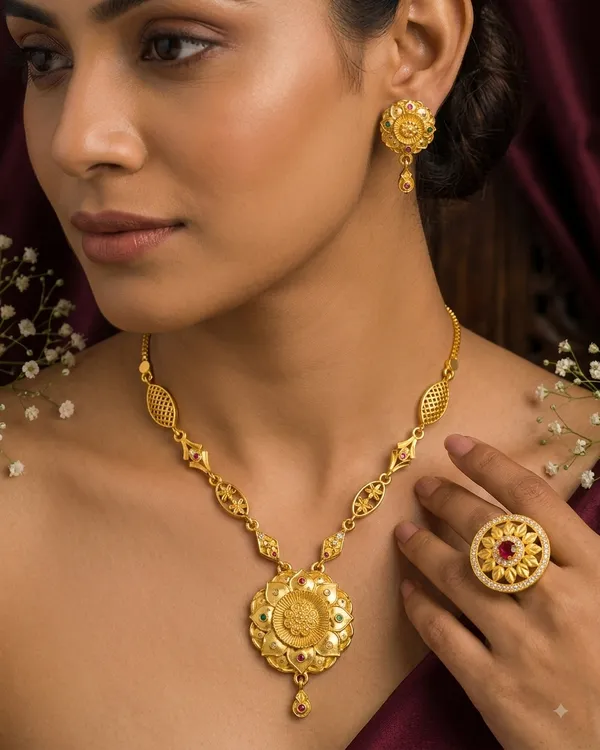 Royal_Floral_Gold-Tone_Necklace_Set_with_Earrings_&_Ring