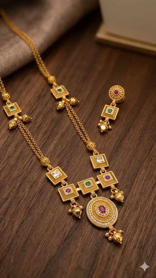 Royal_Heritage_Gold_Necklace_&_Earring_Set_with_Gemstone_Accents