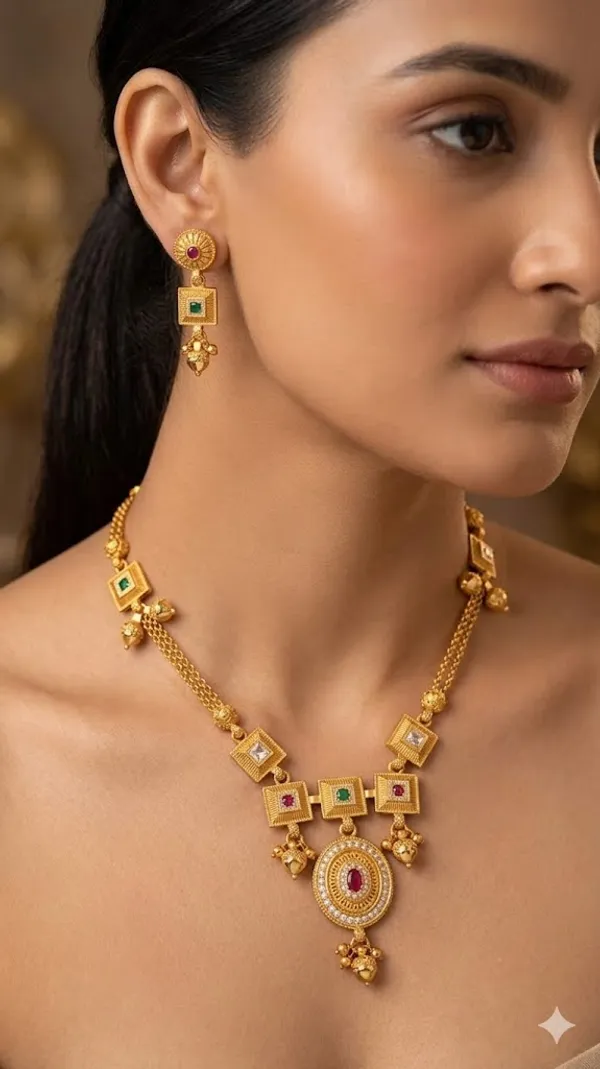 Royal_Heritage_Gold_Necklace_&_Earring_Set_with_Gemstone_Accents