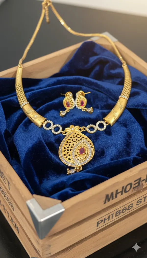 Royal_Ruby_Teardrop_Gold_Plated_Necklace_Set
