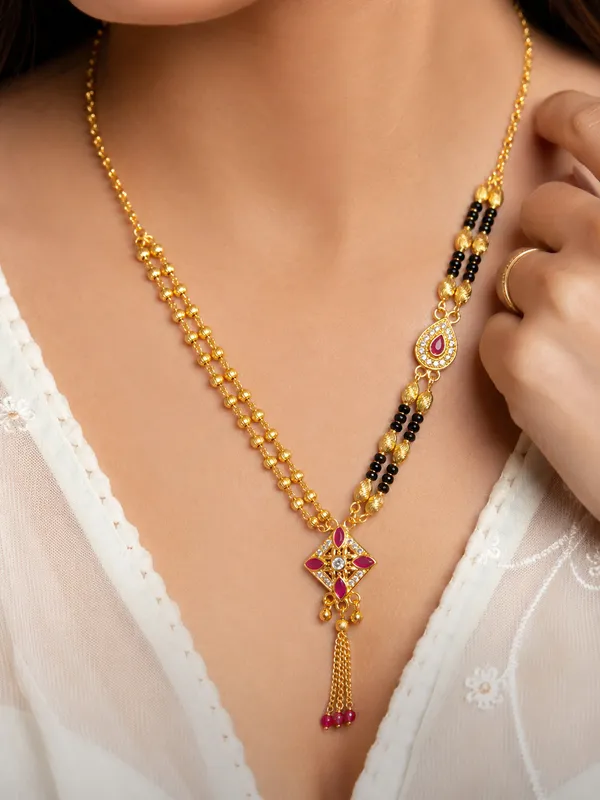Ruby_Dual-Chain_Gold-Plated_Mangalsutra