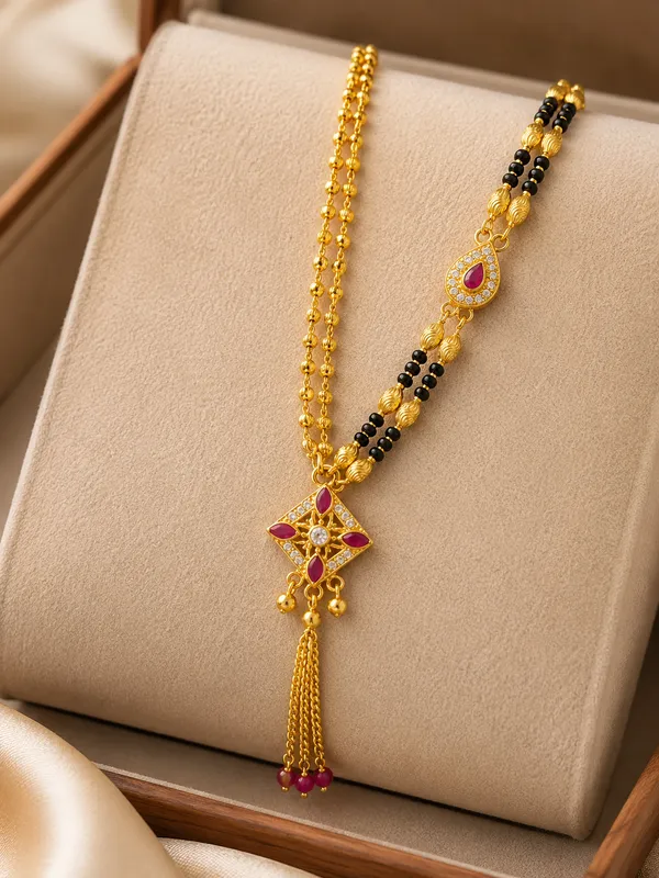 Ruby_Dual-Chain_Gold-Plated_Mangalsutra