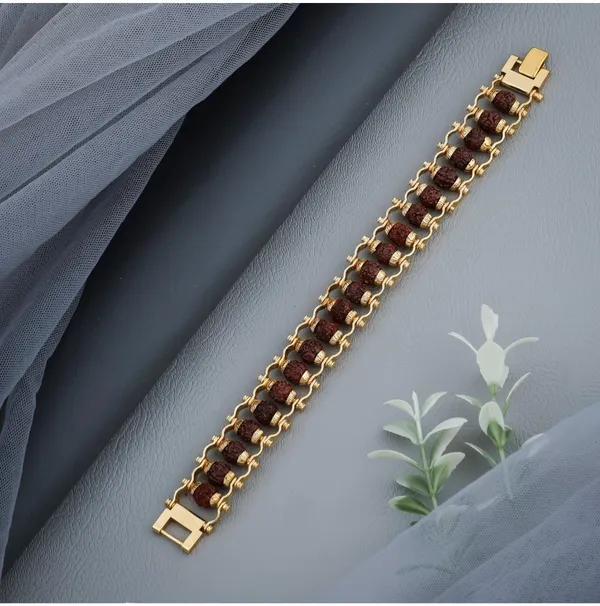 Brass_Rudraksha_Bracelet_For_Men_5_Mukhi_Rudraksha_Beads_Embedded_In_Gold_Plated