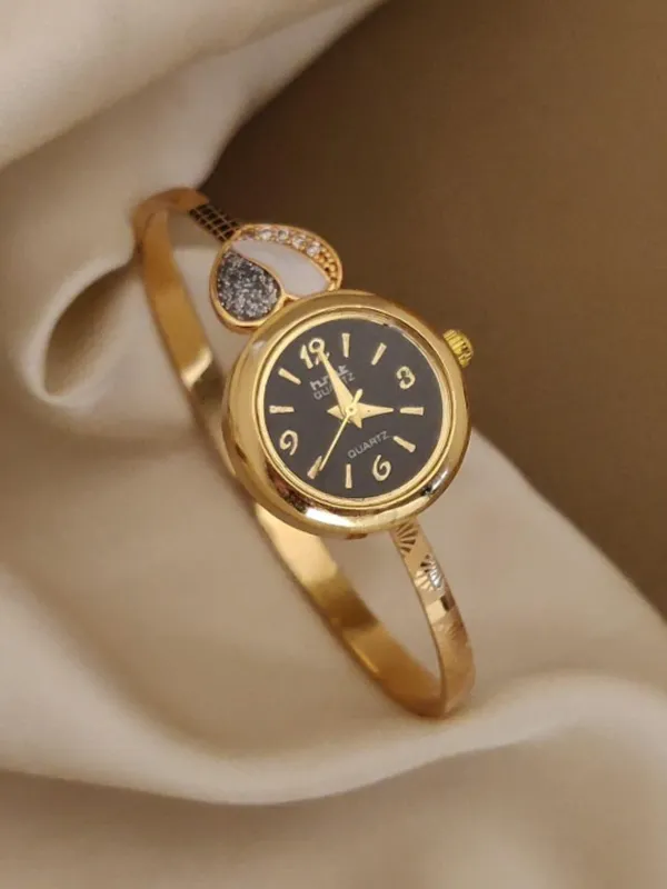 Kalyani Jewellers shreenathji jewellery Stylish High Gold Plated AD  Diamond Heart Design Adjustable Bangle Wrist Watch for Women Price in India 