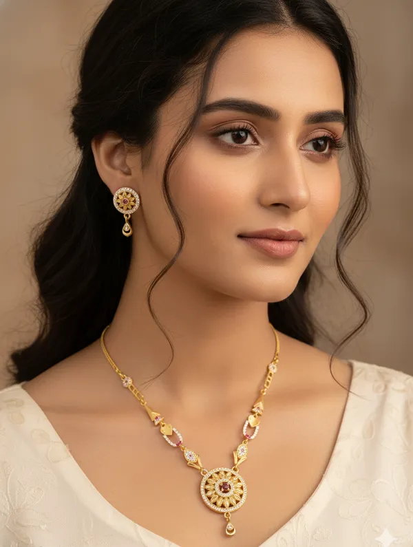 Sunara_Royale_Gold-Plated_Pendant_Necklace_Set