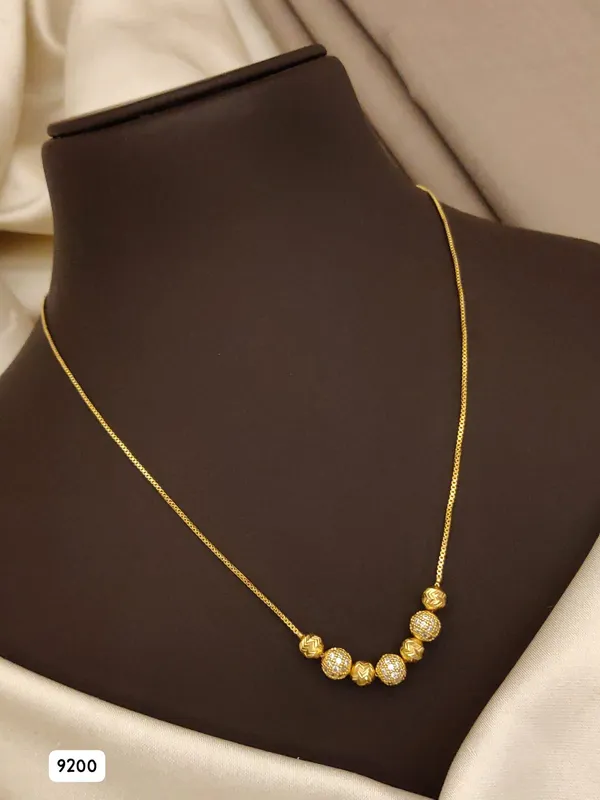 Timeless_Beauty_Gold_Plated_And_Diamond_Beads_Necklace_–_Perfect_Gift