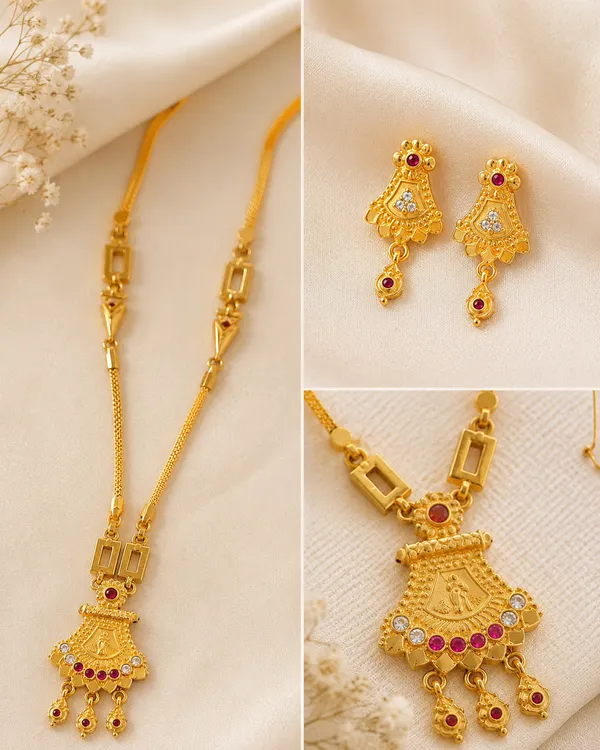 Traditional_Temple_Design_Gold_Plated_Pendant_Set_with_Matching_Earrings