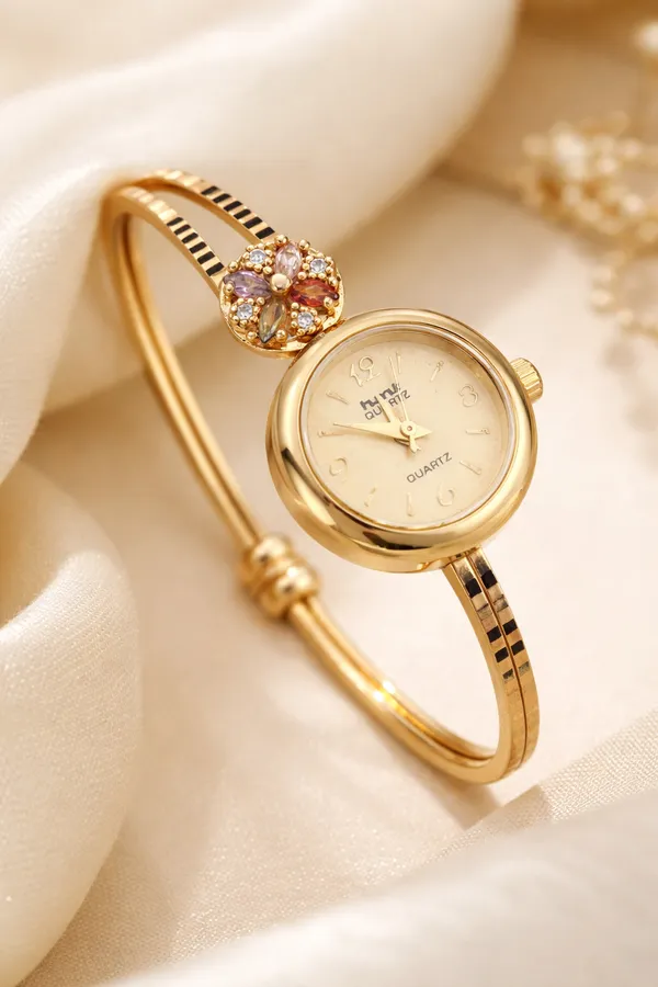 Stylish_Gold-Tone_Free_Size_Brass_Women’S_Watch_Bracelet