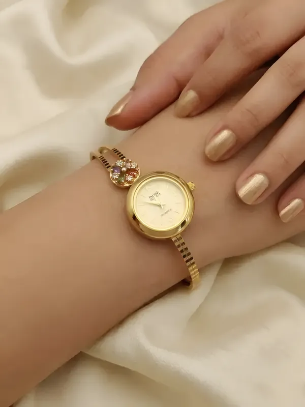 Stylish_Gold-Tone_Free_Size_Brass_Women’S_Watch_Bracelet