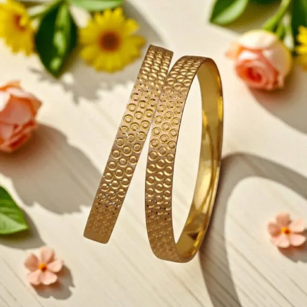 Designer_Micro_Gold_Plated_Daily_Wear_Dotted_Texture_Fancy_2_Pcs_Bangle_Set