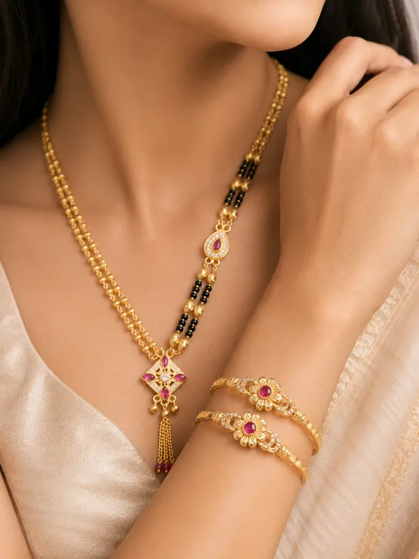 Ruby_Elegance_Gold-Plated_Mangalsutra_&_Bangle_Combo