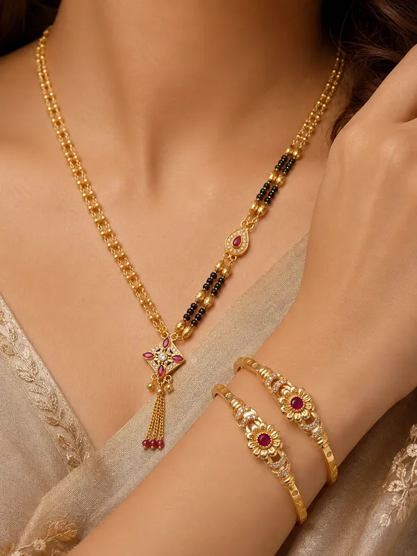 Ruby_Elegance_Gold-Plated_Mangalsutra_&_Bangle_Combo