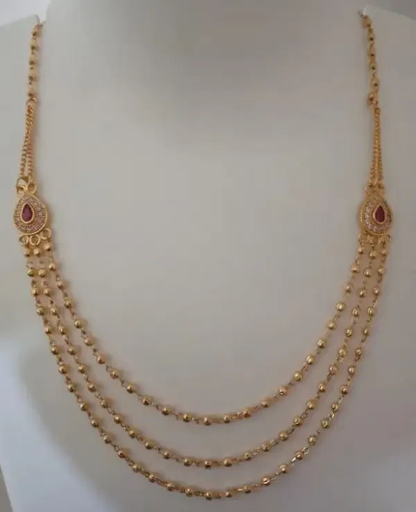 Elegant_Ruby_Drop_Gold-Plated_3_Layer_Diamond_Chain_&_Bangle_Combo