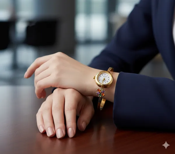 Stylish_Gold-Tone_Free_Size_Brass_Women’S_Watch_Bracelet