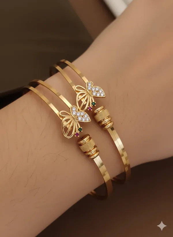 High_Gold_Plated_Butterfly_And_Diamond_Studded_Bangles_For_Women