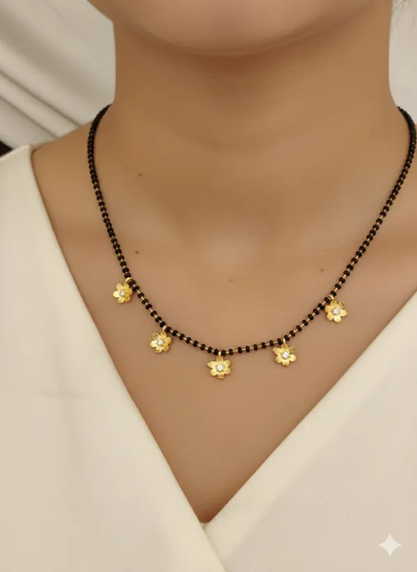 Stylish_Gold_Plated_Floral_Design_And_Diamond_Mangalsutra_For_Women