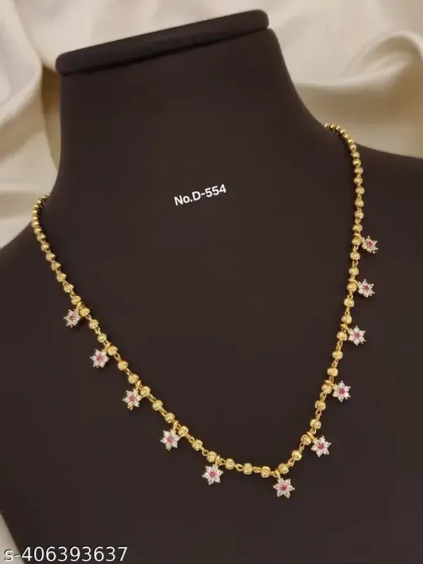 High_Gold_Plated_And_Diamond_Studded_Fancy_Star_Chain_-_23_Inches