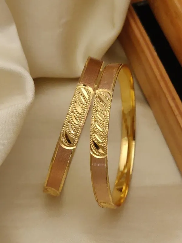 Designer_Micro_Gold_Plated_2_Pcs_Fancy_Bangle_Set_with_Elegant_Oval_Cutwork