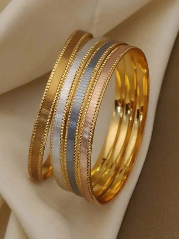 Elegant_Gold_Plated_Daily_Wear_Fancy_4_Pcs_Color_Bangle_Set_with_Dot_Design