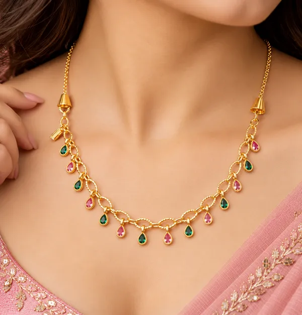 Golden_Blush_Teardrop_Charm_Necklace