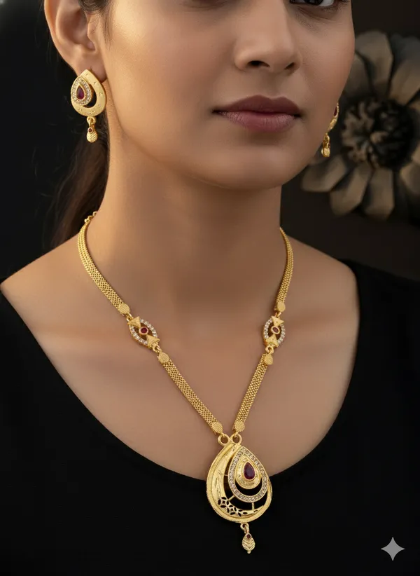 Gold_Plated_And_Diamond_Studded_Fancy_Oval_Pendant_Set_with_Adjustable_Bracelet_Watch